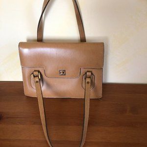 Tan Faux leather handbag from France